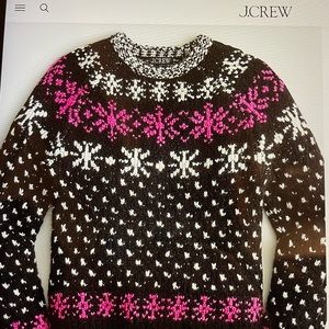 J. Crew Jacquard Snowflake Sweater M, NWT